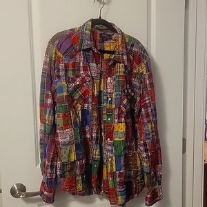 Men's POLO Ralph Lauren Madras Plaid Western Shirt XL